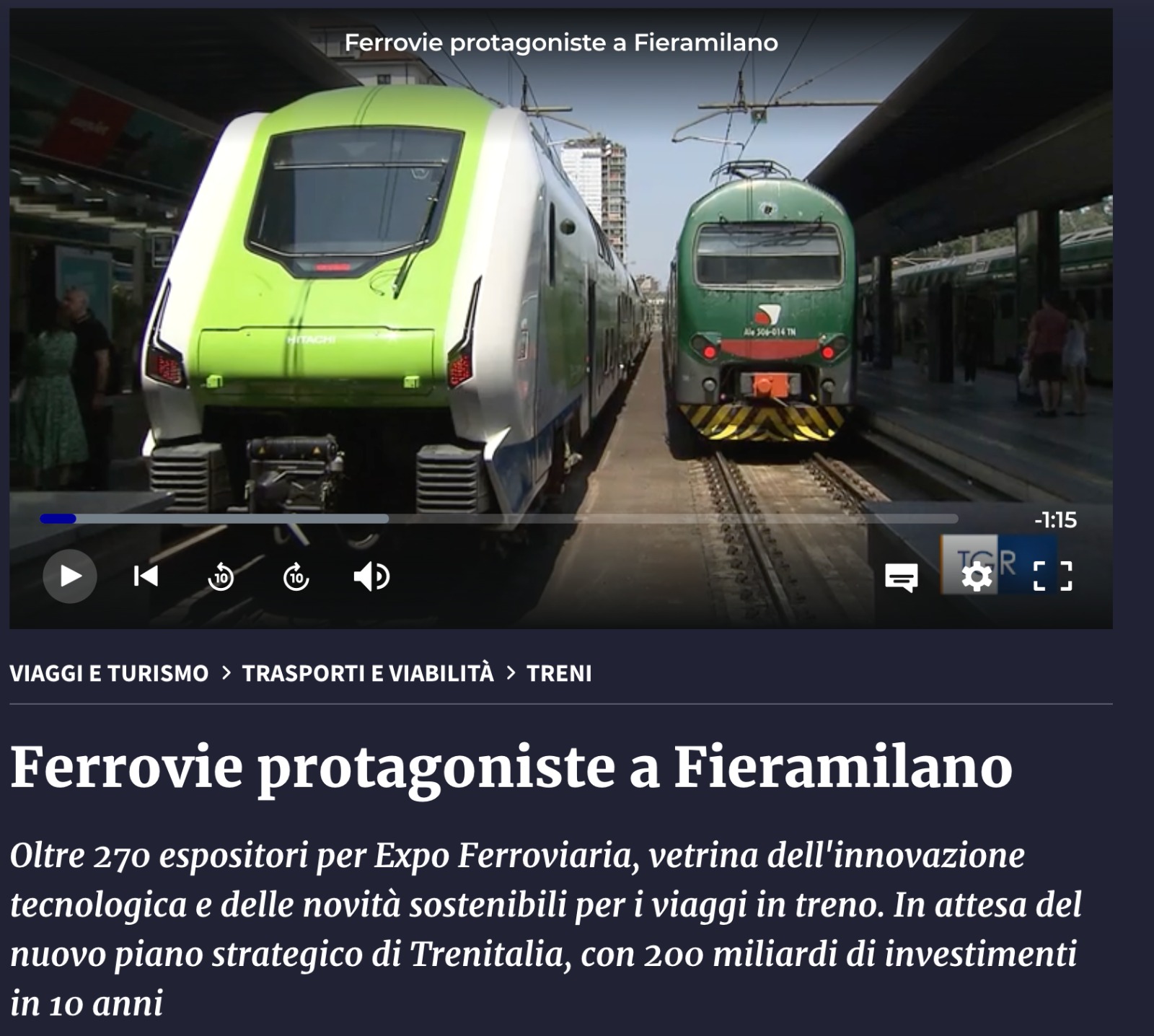 Ferrovie protagoniste a Fieramilano